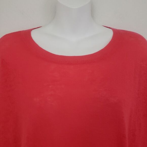 Loft Linen Blend Knit Top Medium Orange Summer Breezy Beachy Flowy Coastal - Picture 2 of 8